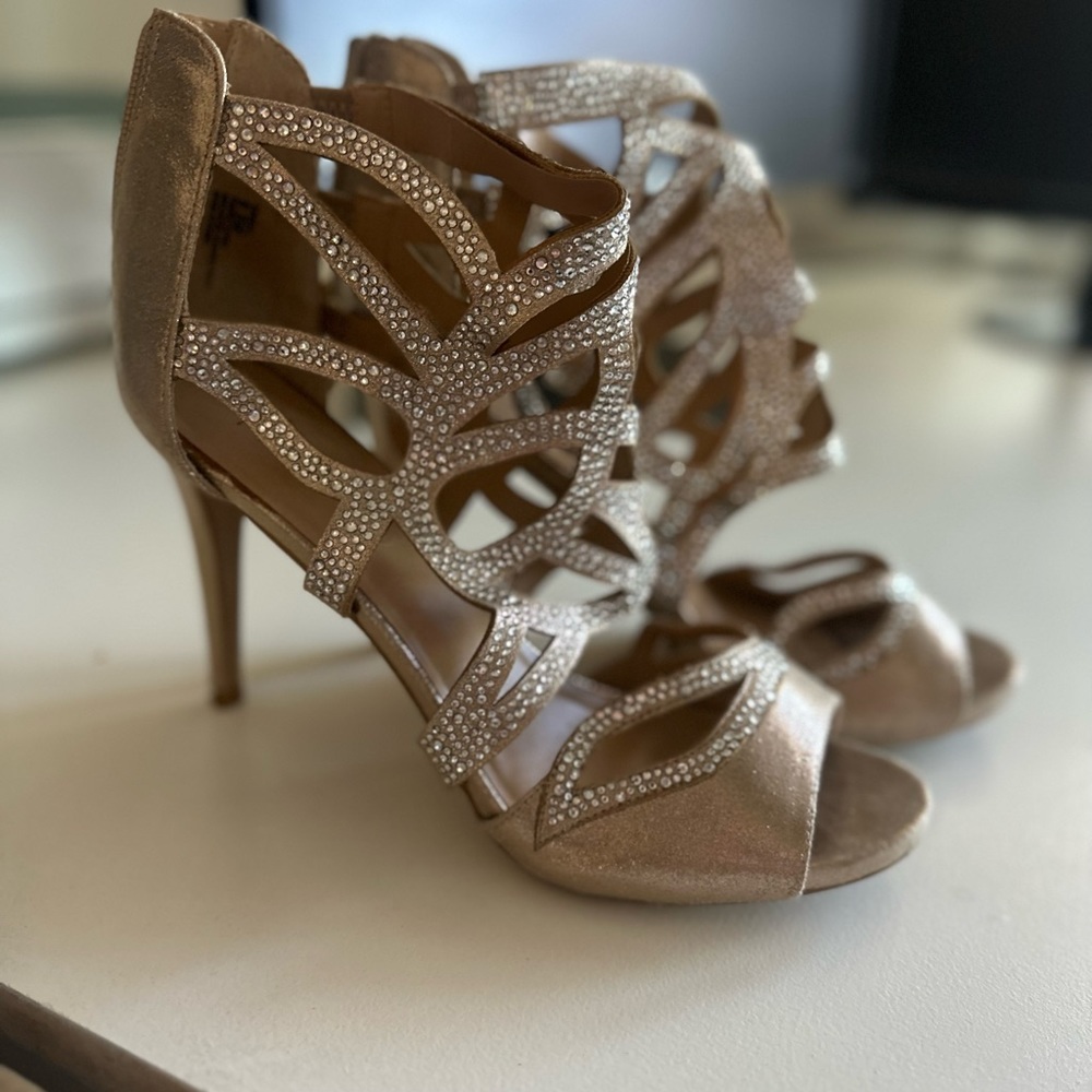 Sparkly Gold Party Shoes 9.5